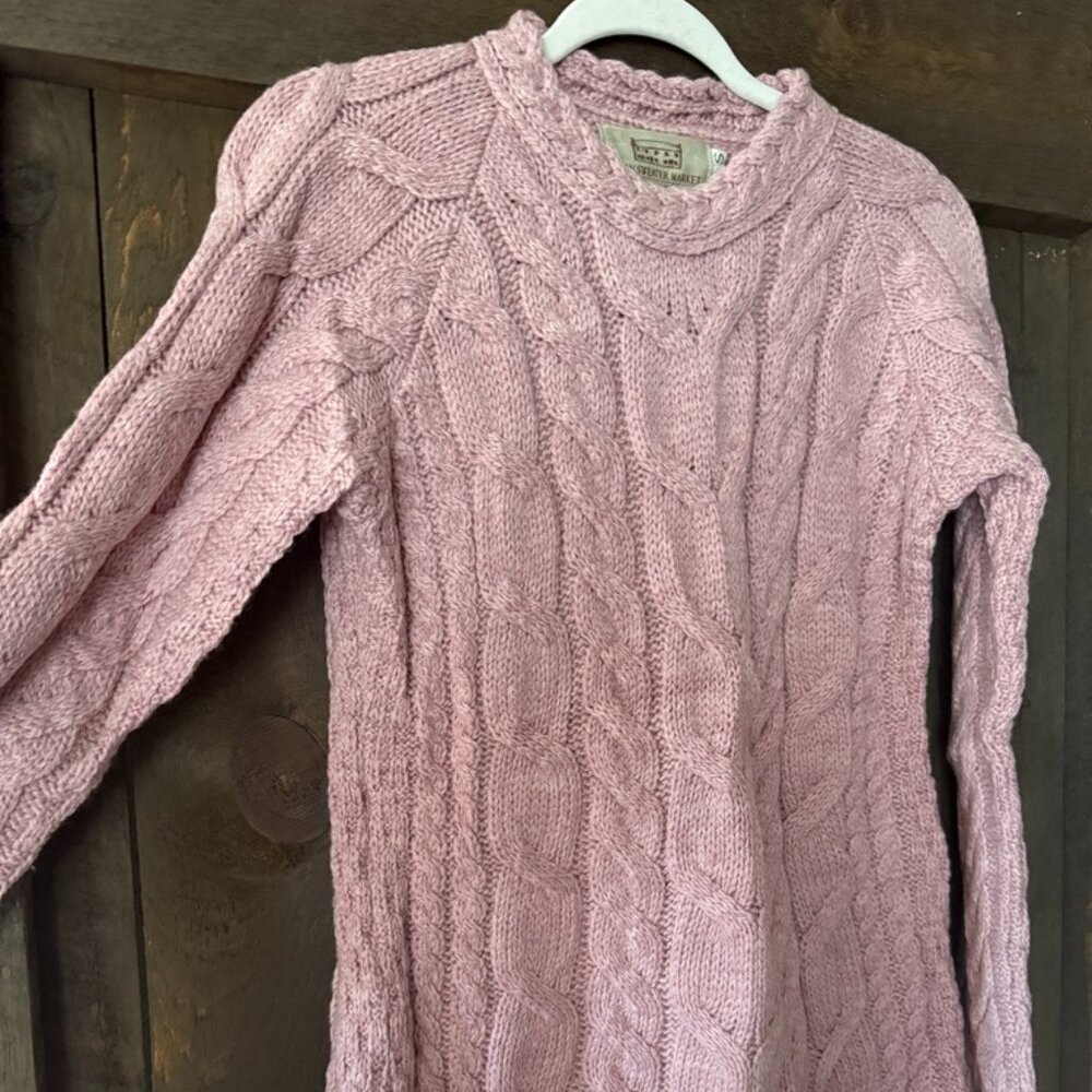 Aran Sweater Market of Ireland Pink Wool Sweater